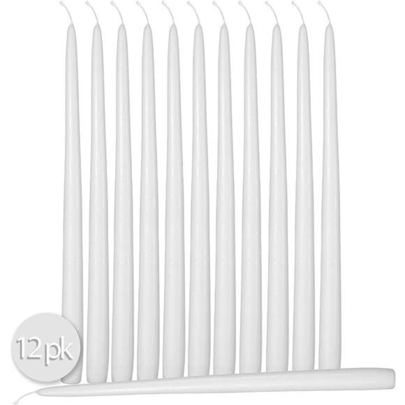 12 Pack Tall Taper Candles 10 Inch White Dripless Unscented Dinner Candle Decor - Picture 4 of 6
